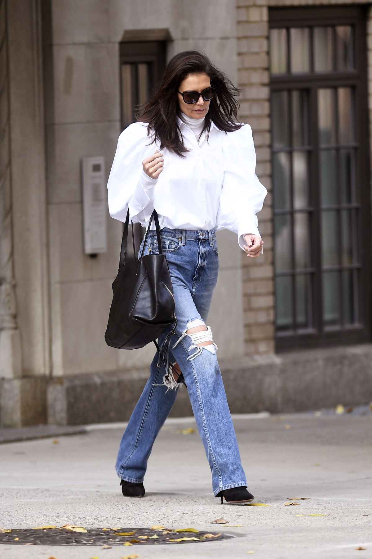 KATIE HOLMES in Ripped Denim Out in New York 10/26/2019 – HawtCelebs