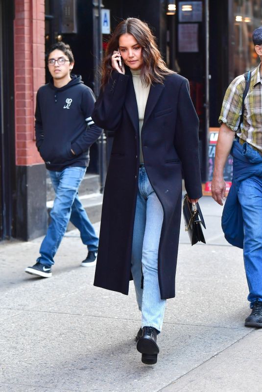 KATIE HOLMES Out in New York 10/15/2019