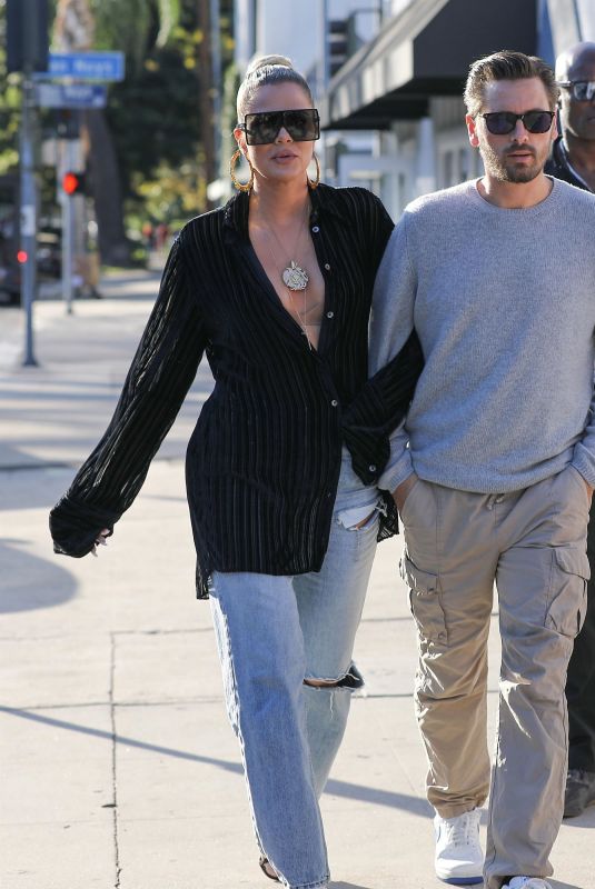 KHLOE KARDASHIAN and Scott Disick Out in Sherman Oaks 10/08/2019