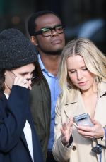 KRISTEN BELL on the Set of The Good Place at Cafe Terrace Les Deux Magots in Paris 09/30/2019