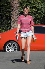KRISTEN STEWART in Denim Cut Off Out in Los Angeles 10/12/2019
