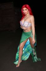 KYLIE JENNER as Ariel from The Little Mermaid at Halloween Party in Beverly Hills 10/31/2019