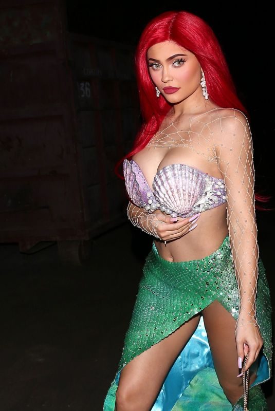 KYLIE JENNER as Ariel from The Little Mermaid at Halloween Party in Beverly Hills 10/31/2019