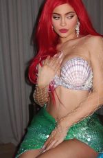 KYLIE JENNER as Ariel from The Little Mermaid at Halloween Party in Beverly Hills 10/31/2019