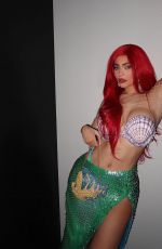 KYLIE JENNER as Ariel from The Little Mermaid at Halloween Party in Beverly Hills 10/31/2019