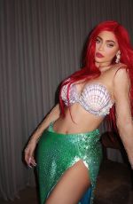 KYLIE JENNER as Ariel from The Little Mermaid at Halloween Party in Beverly Hills 10/31/2019
