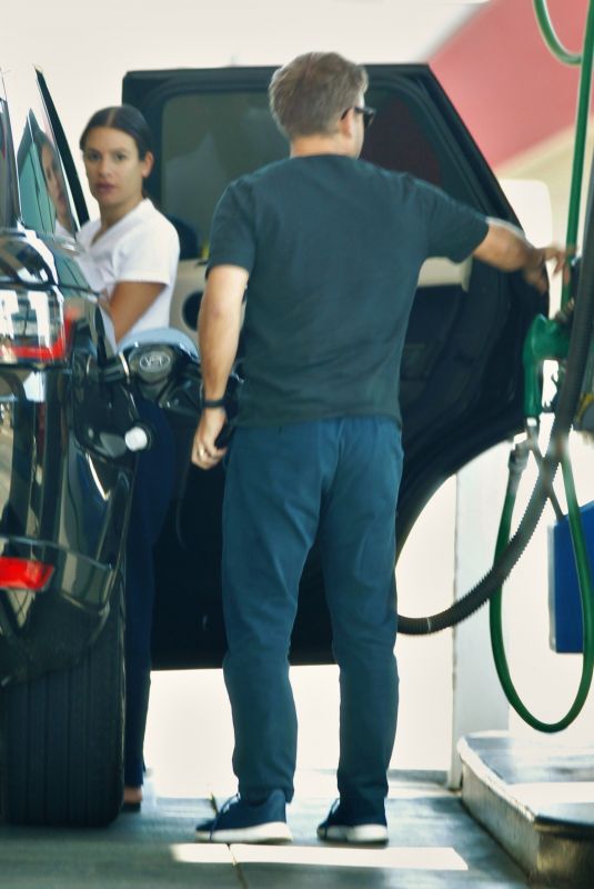 LEA MICHELE at a Gas Station in Los Angeles 10/13/2019