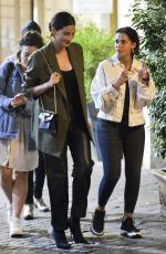 LILY ALDRIDGE and NAOMI SCOTT Out for Dinner in Rome 10/09/2019