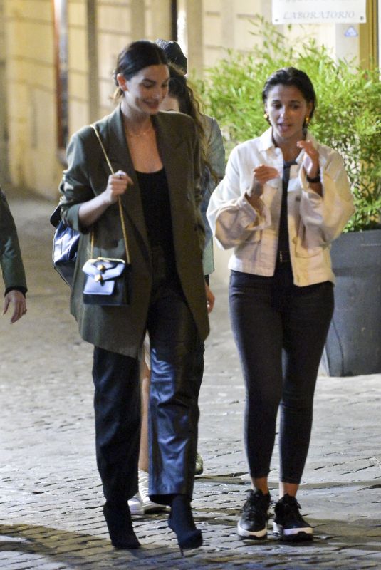 LILY ALDRIDGE and NAOMI SCOTT Out for Dinner in Rome 10/09/2019