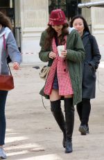 LILY COLLINS and ASHLEY PARK on the Set of Emily in Paris in Paris 10/07/2019