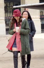 LILY COLLINS and ASHLEY PARK on the Set of Emily in Paris in Paris 10/07/2019