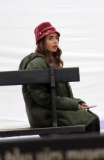 LILY COLLINS and ASHLEY PARK on the Set of Emily in Paris in Paris 10/07/2019