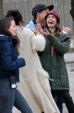 LILY COLLINS and ASHLEY PARK on the Set of Emily in Paris in Paris 10/07/2019