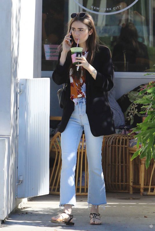 LILY COLLINS Out and About in West Hollywood 10/20/2019