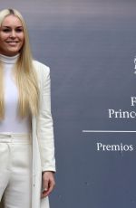 LINDSEY VONN at Eve of the Princess of Asturias Awards Ceremony in Oviedo 10/17/2019