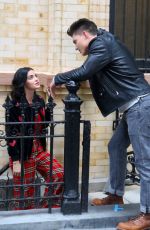 LUCY HALE and Zane Holtz on the Set of Katy Keene in New York 10/07/2019