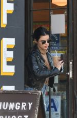 LUCY HALE in Ripped Denim Out for Iced Coffee in New York 10/12/2019