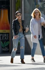 LUCY HALE in Ripped Denim Out for Iced Coffee in New York 10/12/2019
