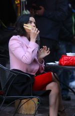 LUCY HALE on the Set of Katy Keene in New York 10/10/2019