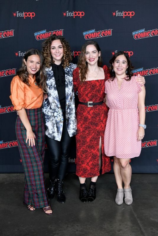 MELANIE SCOFRANO, DOMINIQUE PROVOST-CHALKLEY and KATHERINE BARRELL at Wynonna Earp Panel at NY Comic Con 10/05/2019