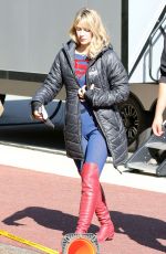 MELISSA BENOIST on the Set of Supergirl in Vancouver 10/01/2019