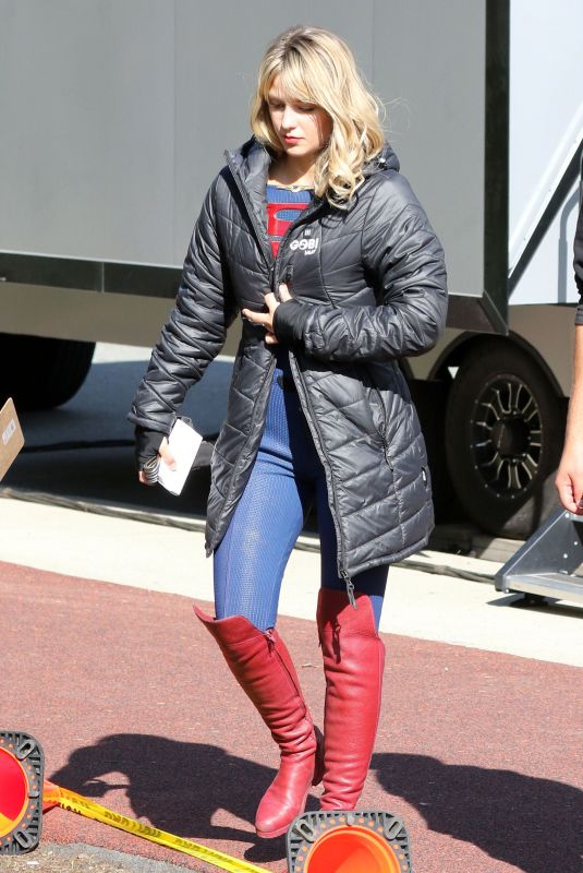 MELISSA BENOIST on the Set of Supergirl in Vancouver 10/01/2019