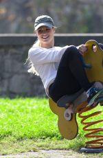 MICHELLE HUNZIKER at a Park in Bergamo 10/13/2019