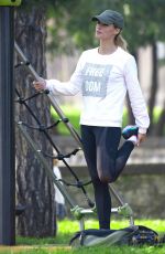 MICHELLE HUNZIKER at a Park in Bergamo 10/13/2019