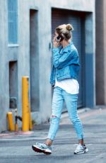 MILA KUNIS in Double Denim Out in Los Angeles 10/18/2019