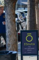 MILEY CYRUS in a Denim Skirt at Alfred Coffee in Studio City 10/17/2019