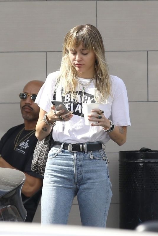 MILEY CYRUS in Denim Out and About in Los Angeles 10/19/2019