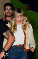 MILEY CYRUS Out for Dinner in Malibu 10/05/2019