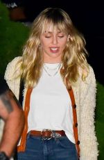 MILEY CYRUS Out for Dinner in Malibu 10/05/2019