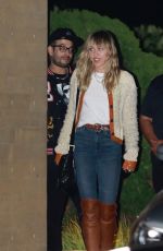MILEY CYRUS Out for Dinner in Malibu 10/05/2019