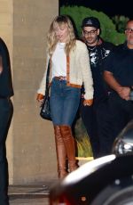 MILEY CYRUS Out for Dinner in Malibu 10/05/2019