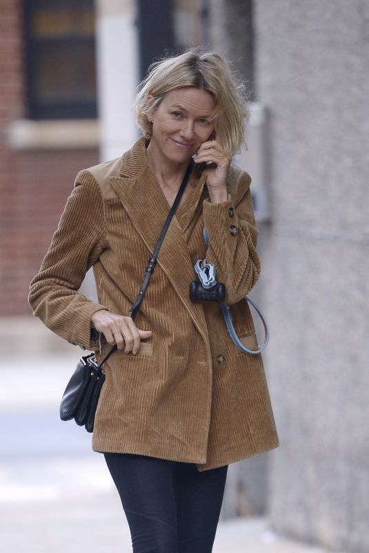 NAOMI WATTS Out with Her Dog in New York 10/01/2019