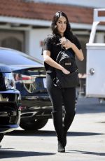 NIKKI BELLA Shows Engagement Diamond Ring Out in Los Angeles 09/24/2019