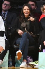 NINA DOBREV at Golden State Warriors vs. Los Angeles Lakers Game at Staples Center 10/16/2019