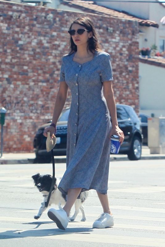 NINA DOBREV Out with Her Dog in Hollywood 10/05/2019
