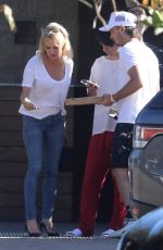 PAMELA ANDERSON Out for Lunch with Her Two Sons in Malibu 10/21/2019