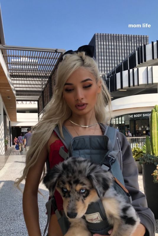PIA MIA PEREZ with Her Dog – Instagram Photos 10/09/2019