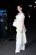 Pregnant ANNE HATHAWAY Arrives at Museum of Modern Love Pop Up Event in New York 10/10/2019