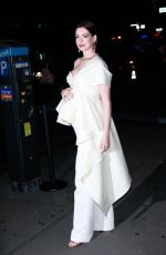Pregnant ANNE HATHAWAY Arrives at Museum of Modern Love Pop Up Event in New York 10/10/2019