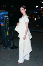 Pregnant ANNE HATHAWAY Arrives at Museum of Modern Love Pop Up Event in New York 10/10/2019