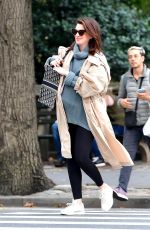 Pregnant ANNE HATHAWAY Out in New York 10/11/2019