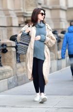 Pregnant ANNE HATHAWAY Out in New York 10/11/2019