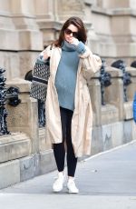 Pregnant ANNE HATHAWAY Out in New York 10/11/2019