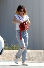 RACHEL BILSON Carries a Giant Dinosaur Model Out in Los Angeles 10/05/2019