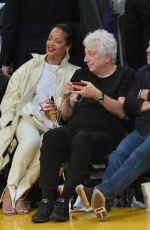 RIHANNA at LA Lakers vs. Utah Jazz Game at Staples Center in Los Angeles 10/25/2019