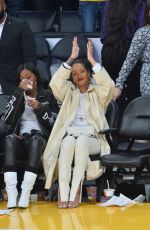 RIHANNA at LA Lakers vs. Utah Jazz Game at Staples Center in Los Angeles 10/25/2019